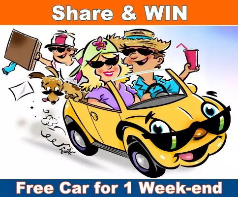 Share and WIN a Free Rent a Car for a Weekend to spend it as you want!